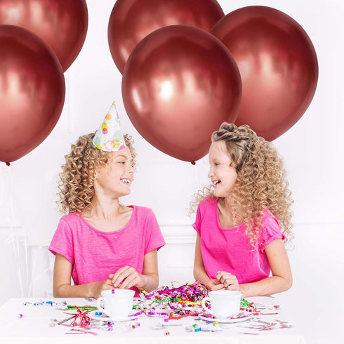 10 Pieces 18 Inch Metallic Balloons, Shiny Latex Balloons for Birthday Wedding Party Decoration (Rose Gold)