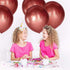 10 Pieces 18 Inch Metallic Balloons, Shiny Latex Balloons for Birthday Wedding Party Decoration (Rose Gold)