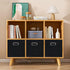 Black Fabric Cubby Storage Bins, 13x13x13 Inches, Foldable Organizer Bins with Dual Handles, Set of 6