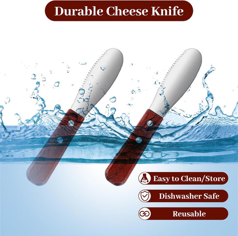 Ouligay 2 Set Pcs Butter Knife Spreader, Cheese Spreader Knife, Stainless Steel Straight Edge Wide Butter Spreaders