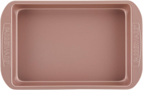 Farberware Baking Nonstick Cake Pan, Rectangle, 9 Inch x 13 Inch, Red Rose Gold