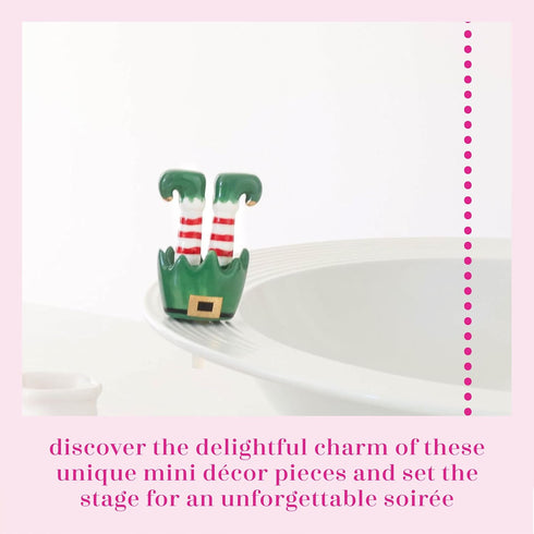 nora fleming Hand-Painted Jingle Toes (Elf Feet) Ceramic Christmas Decor, Winter Minis