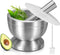 Mortar and Pestle, Sopito 18/8 Stainless Steel Spice Grinder Pill Crusher with Lid