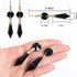 20pcs Black Crystals Prisms Glass Tip Beads Replacement Chandelier Icicle Drop Pendants Octagon Crystal Beads Gold Pins