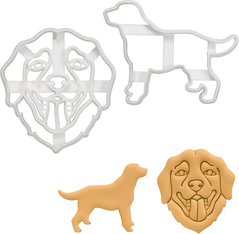 Bakerlogy Set of 2 Labrador Retriever Cookie Cutters (Body & Face), 2 Pieces