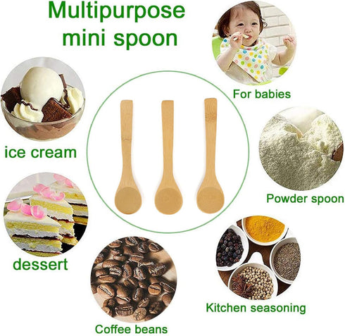 5Pcs Small Wooden Spoons, 5 inches Mini Wood Soup Salt Tasting Spoons for Coffee, Tea, Sugar