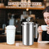 AgcKuzt 34 oz, 4 2 French Press Full Stainless Steel French Press Coffee Maker Cups, Upgrated Double-Walled Insulated