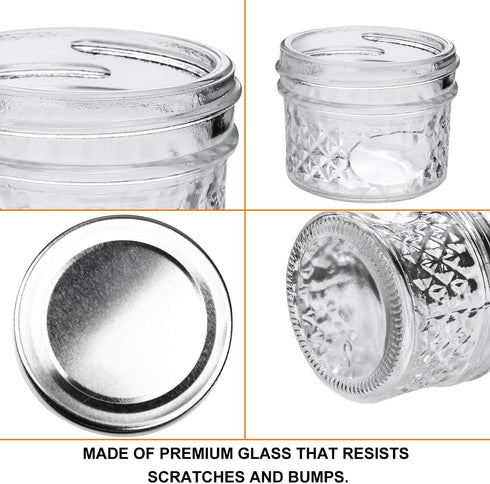 Jars,4 OZ 40 PACK Accguan Mini Mason Glass Canning Jelly Jars With Regular LidsSilver,Ideal for Honey,Jam,Wedding