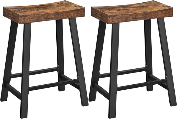 VASAGLE Bar Stools Set of 2, Counter Height Stools, Bar Chairs with