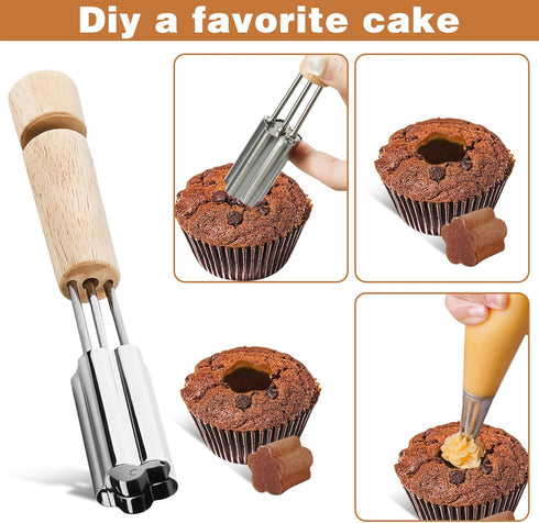 Stainless Steel Cupcake Corer Tool, Reusable Cupcake Filler Tool for Baking and Decorating Cupcake Accessories
