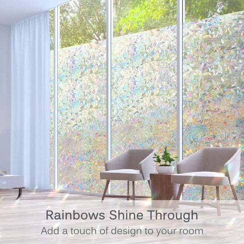Volcanics 17.5 x 118 Inches Window Privacy Film Static Clings for Home Heat Control