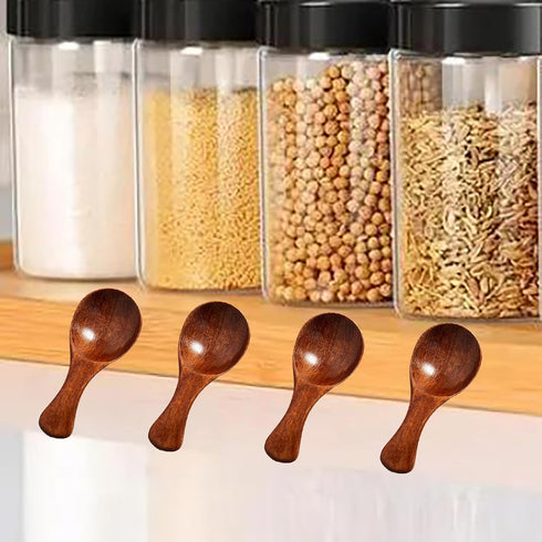 Asanta 6 3.2 Inch PCS Mini Wooden Spoons, Tiny Spoons for Spices Jars, Small Wooden Condiment Spoon for Salt, Sugar