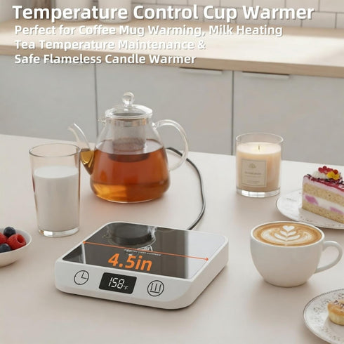 46W 6 Settings Coffee Mug Warmer & Candle Warmer Electric Cup Warmer for Desk - Smart Digital Display Heat Timer Auto