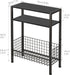 3 DIY Narrow Side Table, Tier End Table with Various Storage Basket, Slim Sofa Side Table for Small Spaces, Skinny