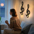 Set 4 Candle Sconces of Wall Musical Note Sconces Decor Wall Mounted Metal Candle Holders with Foldable Tray ZAYHENYOO