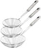 Enhanced Version Stainless Steel Spider Strainer Skimmer Ladle, Set of 3 Sizes for Cooking and Frying