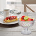 Set 6 12 Oz Set ZOOFOX of Glass Dessert Bowls, Glass Ice Cream Sundae Cups with Vintage Diamond Pattern, Footed Dessert
