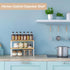 Set 2 Counter NEX Bamboo Cabinet Organizer Shelf, of Kitchen Shelves, Spice Rack, Stackable Kitchen Shelves Organizer