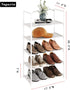 Yegazte 5-Tier 10-12 Closet, Stackable Shoe Rack, Narrow Shoe Stand for Pairs Shoe and Boots Organizer Storage Shelf