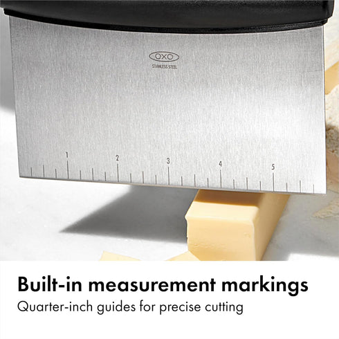 OXO Good Grips Stainless Steel Multi-Purpose Scraper & Chopper, Dough Cutter for Pizza, Bread and Cookie Dough