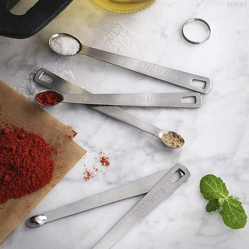 5 Pcs Mini Measuring Spoons Set, Stackable Design, Durable Stainless Steel for Cooking and Baking