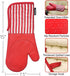 Silicone Oven Mitts - Heat Resistant 932? with Waterproof & Non-Slip Kitchen Mittens, Set of 2 Extra Long Gloves for