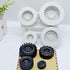 Set of 4Pcs 3D Round Tire Fondant Silicone Mold for Cake Decorating and Chocolate Making