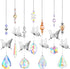 Hicarer 7 Pieces Crystals Suncatcher Butterfly Prism Sun Catchers Colorful Crystal Chandelier