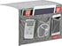 Linen 4 Pockets Bedside Caddy, Storage Organizer for Magazine, Remotes, Phone (Classic Grey)