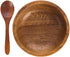 Set of 4 Small Round Acacia Wooden Bowls, 2¾ Inch with Spoons - Stackable Mixing Bowl Set