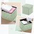15x15x13 Inch, 265lbs Wenqik Green Storage Ottoman Cube, Fluffy and Furry Green Square Foot Rest Stool, Foldable