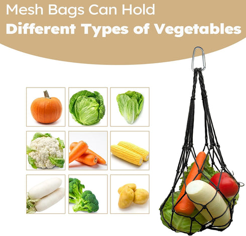 DMIMIA 4Pcs, Chicken Vegetable Fruit Hanging Feeder Reusable String Bag with Hook for Chicken Coop Toys, Poultry