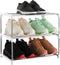Xerhnan 3-Tier Stackable Small Shoe Rack, Lightweight Shoe Shelf Storage Organizer for Entryway,