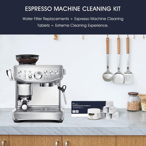 Espresso Machine Cleaning Tablets and Filters for Breville Espresso Machines (40 Tablets + 6 Filters) - 1.5 Gram Cleaning Tablets & Replacement Water Filter - Espresso Cleaner Accessories