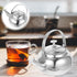 Luxshiny Stainless Steel Tea Pots with Infuser, Whistling Tea Kettle Stovetop for Fast Boiling Water