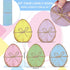 5Pcs Whaline Retro Easter Egg Wooden Signs Colorful Egg Shape Rustic Farmhouse Tiered Tray Decor with Hemp Rope Spring