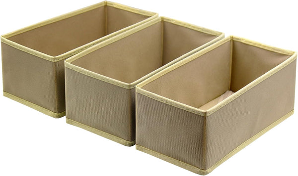 Drawer Organizer for Clothes, Set of 3 Storage Boxes, Sock and Underwear Organizer Dividers for Closet Dresser Drawers