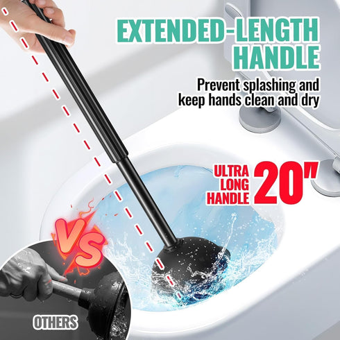 OSAMEDA 2 Pack 4 1 Set Set Pack in Toilet Brush and Plunger with Crevice Cleaning Brush, Toilet Plunger and Brush