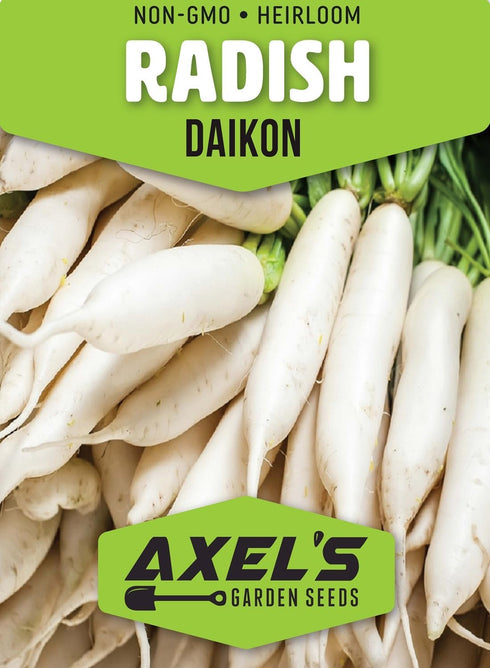 Axel's Garden Seeds Packets 100 Pack (5) Radish Seeds for Planting Non-GMO Heirloom Organic Vegetable Seeds Full