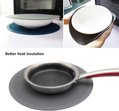 Silicone Microwave Mat - 11.7" x 11.7", Protect from Spill Overs, Non-Slip Silicone Trivet Mats, Hot Pot Holders,