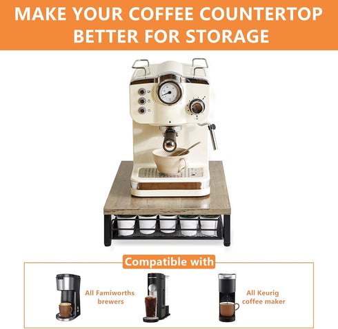 IBUYKE Coffee Pod Drawer Holder, 35 Capacity K Cup Storage Organizer, Under Coffee Pot Storage Drawer for Home Kitchen