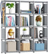 Mavivegue Book Shelf, 12 Cube Storage Organizer, DIY Bookcase, Metal Cube Bookshelf,