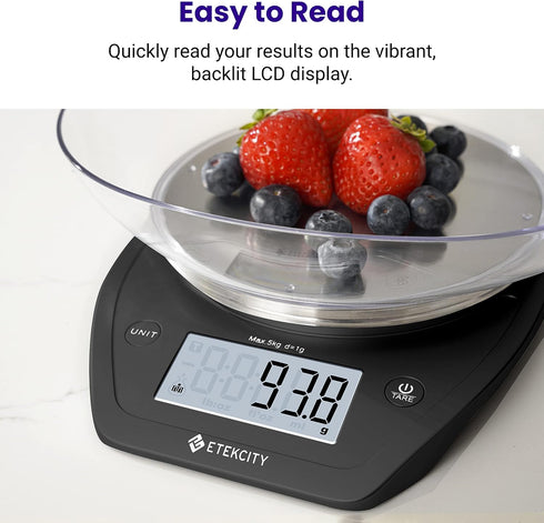 Etekcity 0.1g Food Scale, Digital Grams and Ounces for Weight Loss, Baking, Cooking, Meal Prep