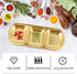 DOITOOL 2Pcs Stainless Steel Dipping Bowls, 3 Compartment Appetizer Serving Tray for Soy Sauce, Ketchup, BBQ (Gold)
