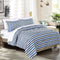 EMME Queen Comforter Set 7 Piece Bedding Sets, Blue Bed in a