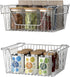 Slideep Large Stackable Storage Baskets - Sturdy Metal Wire Pantry Organizer for Home, Bathroom, Kitchen