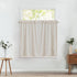 jinchan Beige Kitchen Curtains, Linen Tier Curtains 45 Inches, Farmhouse Cafe Light Filtering Flax Country Rustic 2