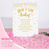 Don't Say Baby Shower Clothespin Game for Girl, Includes 8x11 Standing Sign, 60 Mini Pink Clothes Pins and Pacifiers