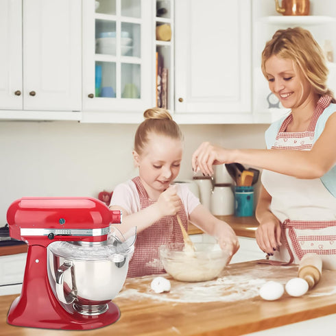 Updated KitchenAid Tilt Head 4.5-5 QT Pouring Shield, Fully Enclosed Foldable Lid Mixer Bowl Cover for Kitchen Aid