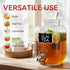 1 2 Pack 18/10 KIKCOIN Gallon Glass Drink Dispensers for Parties, Leakproof Beverage Dispenser with Stand & Stainless